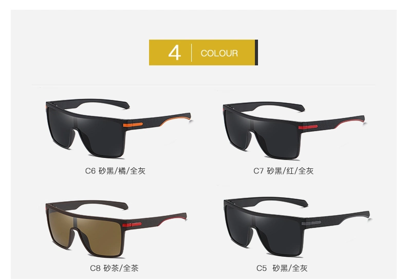 Newest Men′ S Large Frame Sun Glasses Trend Driving Polarized Sports Sunglasses